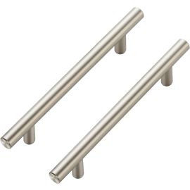 Tirador de 19 cm de largo de acero inoxidable y cepillado para gabinete, con distancia entre soportes de 13 cm