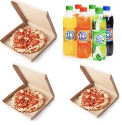 3 pizzas Chorizo + Refrescos Gratis 