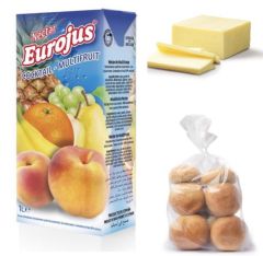 Pan, queso y jugo