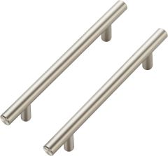 Tirador de 19 cm de largo de acero inoxidable y cepillado para gabinete, con distancia entre soportes de 13 cm